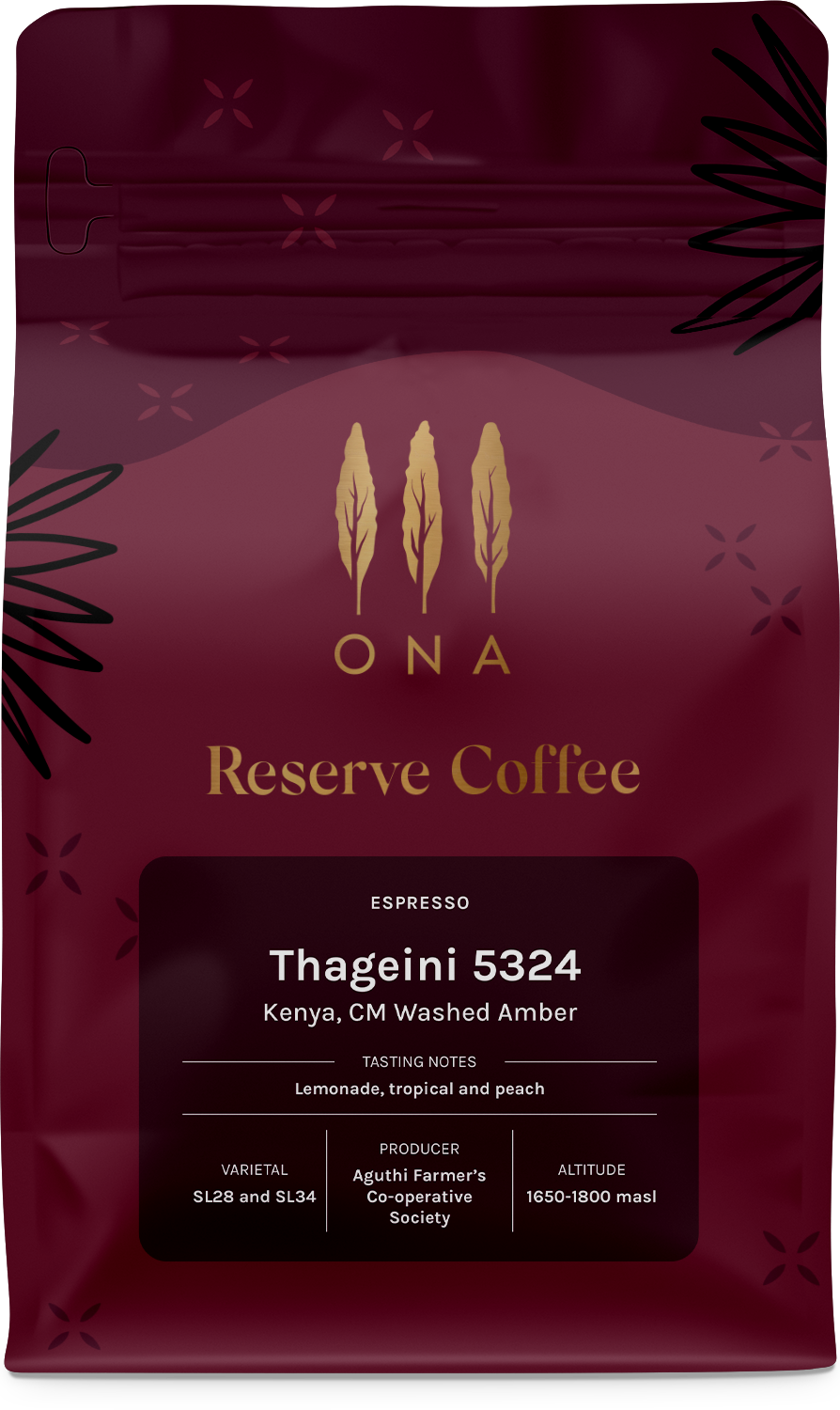 Thageini 5324, Kenya, CM Washed Amber