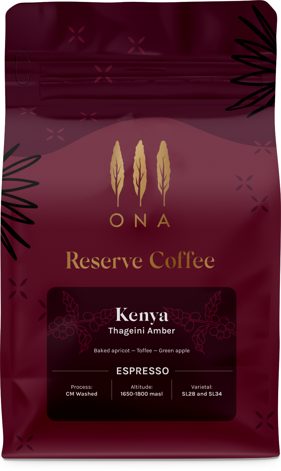 Kenya Thageini Amber, Carbonic Maceration Washed