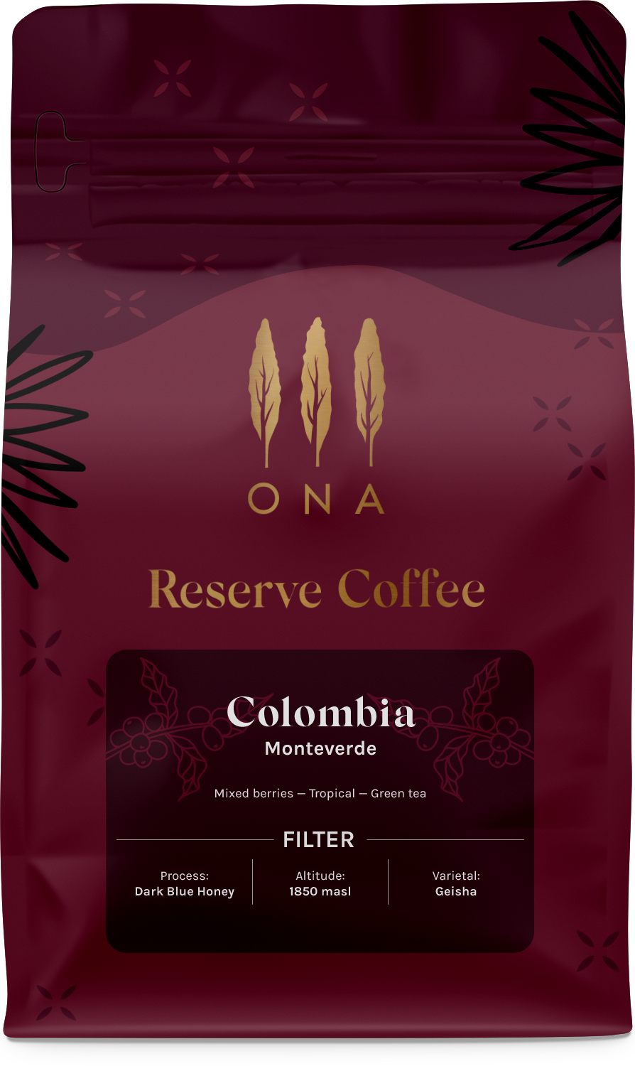 Colombia Monteverde Dark Blue Natural Geisha