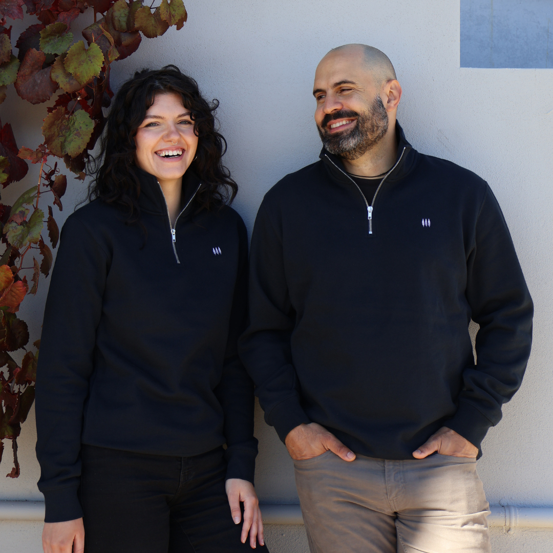 ONA Navy Half Zip Crew