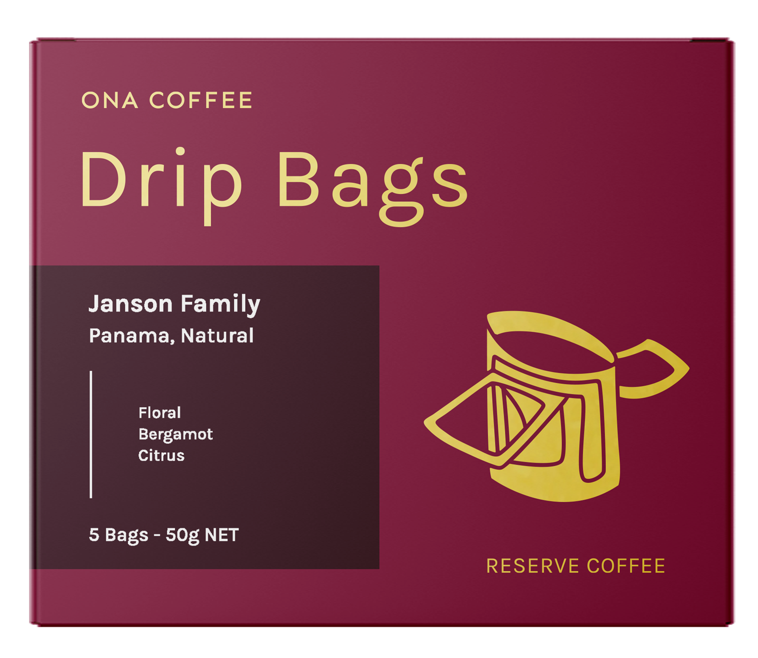 Reserve Filter Drip Bag Box - Janson Family, Panama, Natural