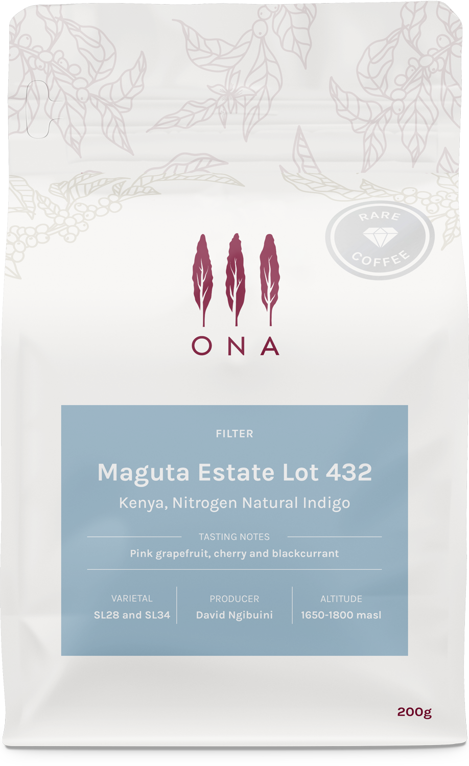 Maguta Estate Lot 432, Kenya, Nitrogen Natural Indigo