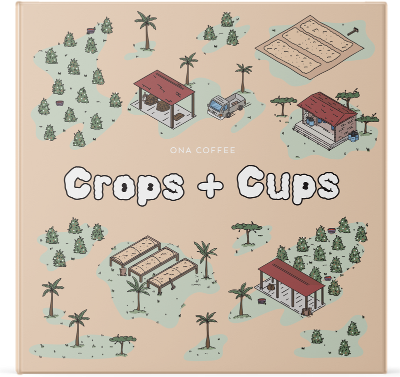 Crops + Cups board game box