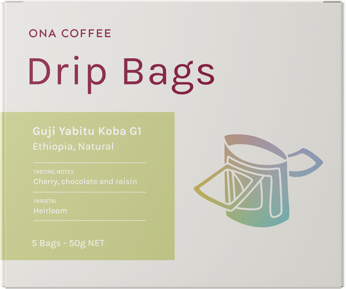 Filter Drip Bags - Guji Yabitu Koba G1, Ethiopia, Natural - retail box of 5 drip bags