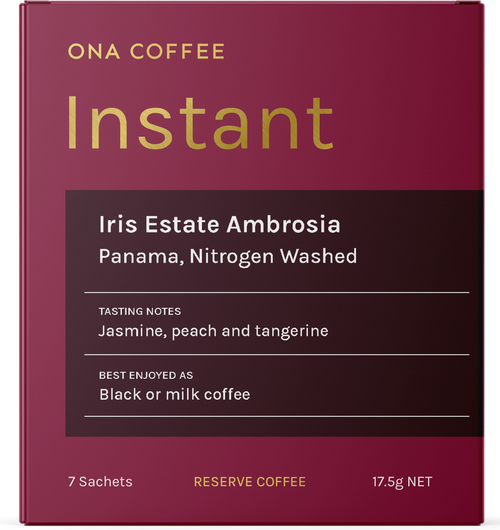 Reserve Instant Coffee - Iris Estate Ambrosia, Panama, Nitrogen Washed - box of 7 sachets