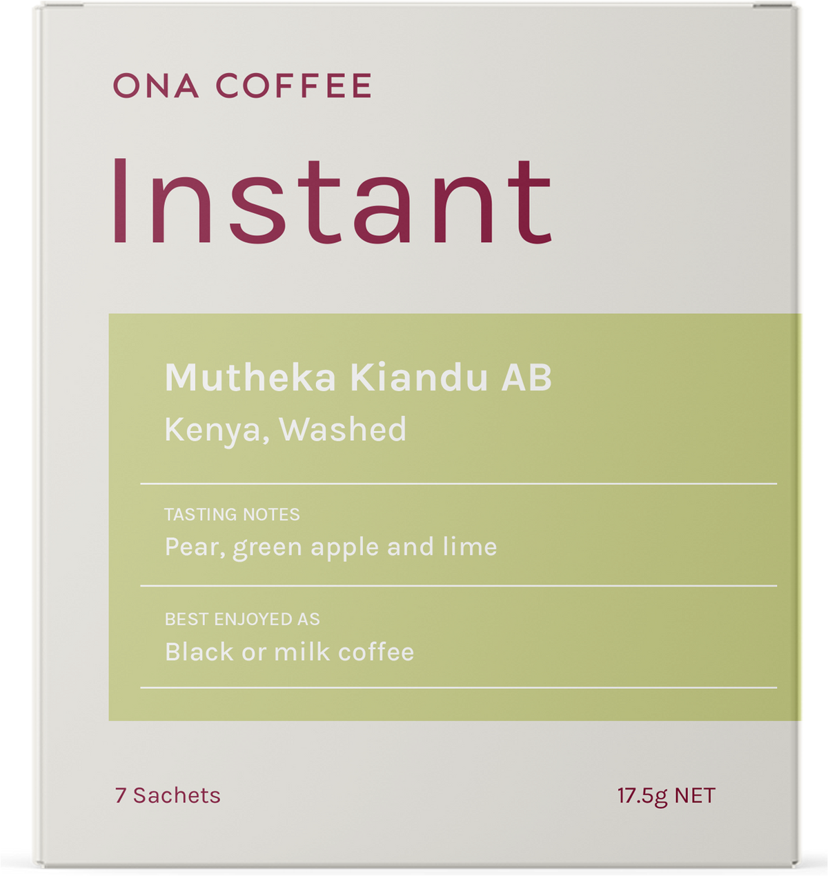 Instant Coffee - Mutheka Kiandu AB, Kenya, Washed - box of 7 sachets