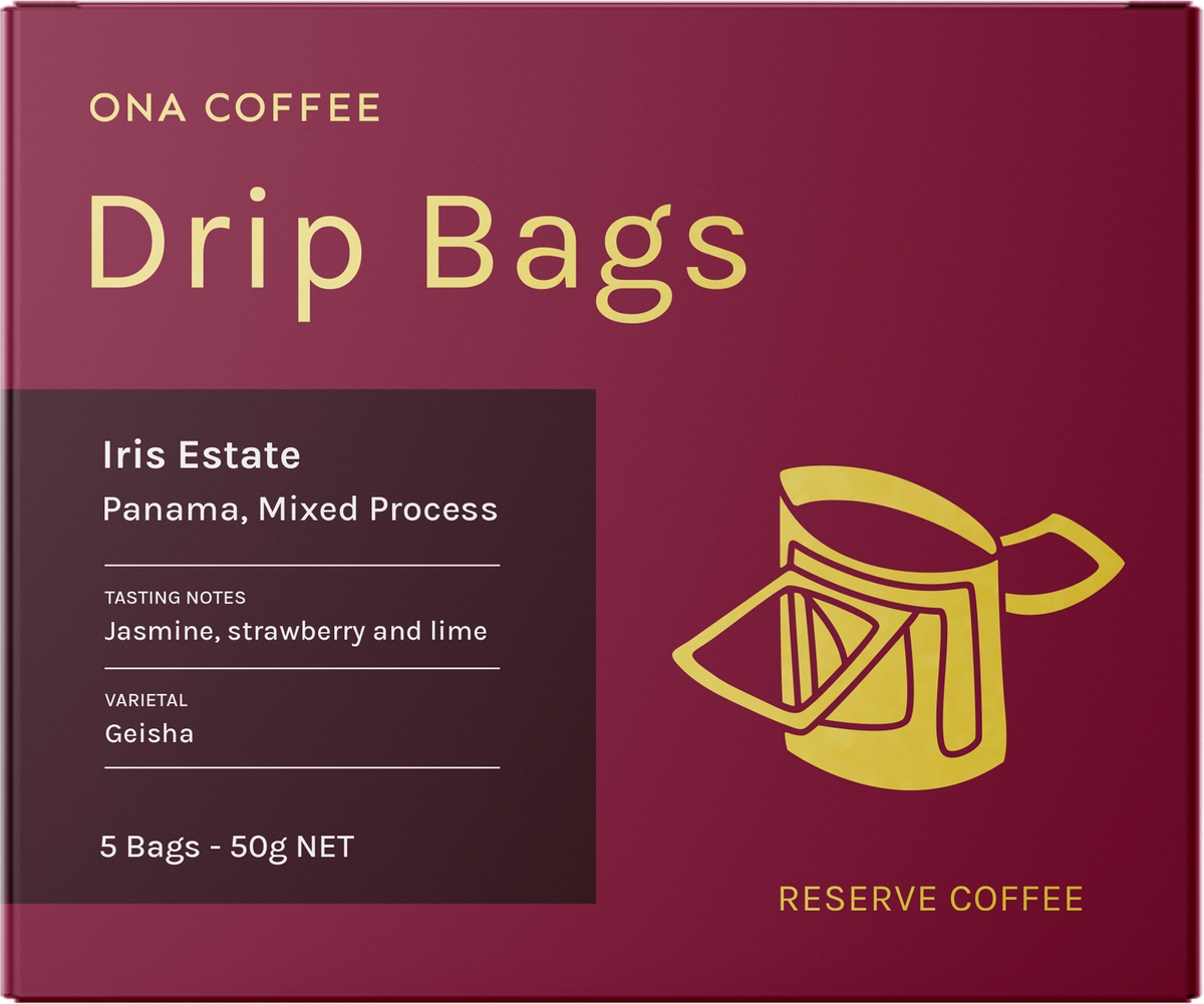 Drip Bags - Iris Estate, Panama, Mixed Process - retail box of 5 drip bags
