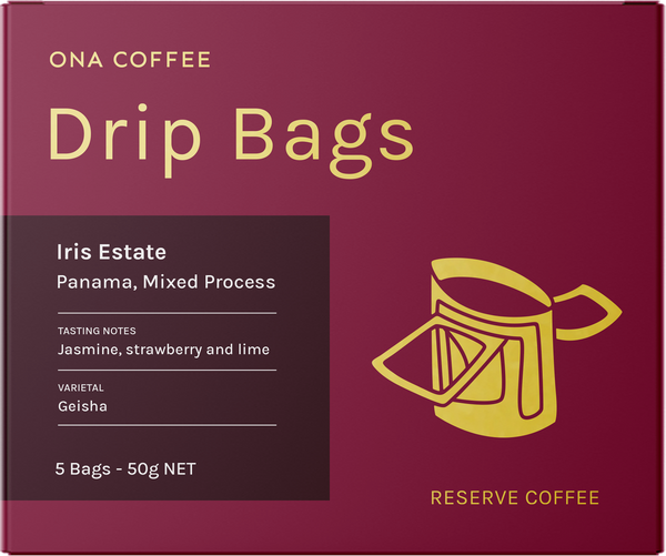 Drip Bags - Iris Estate, Panama, Mixed Process - retail box of 5 drip bags