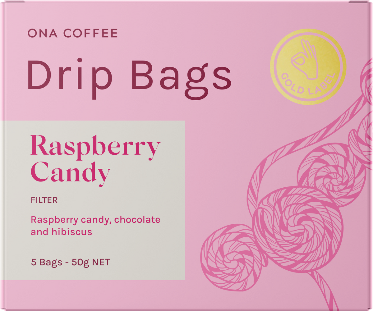 Filter Drip Bags - Raspberry Candy - retail box of 5 drip bags