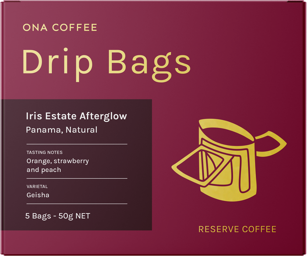 Drip Bags - Iris Estate Afterglow, Panama, Natural - retail box of 5 drip bags