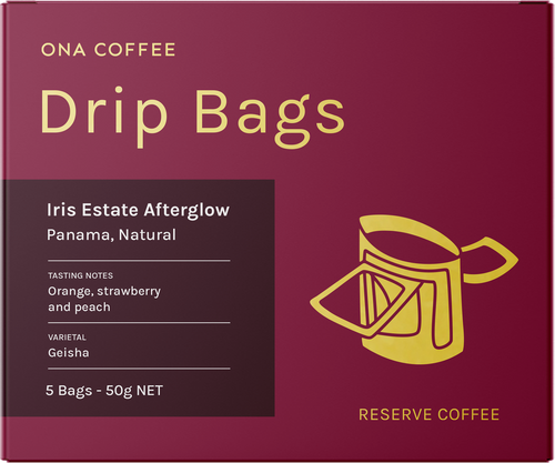 Drip Bags - Iris Estate Afterglow, Panama, Natural - retail box of 5 drip bags